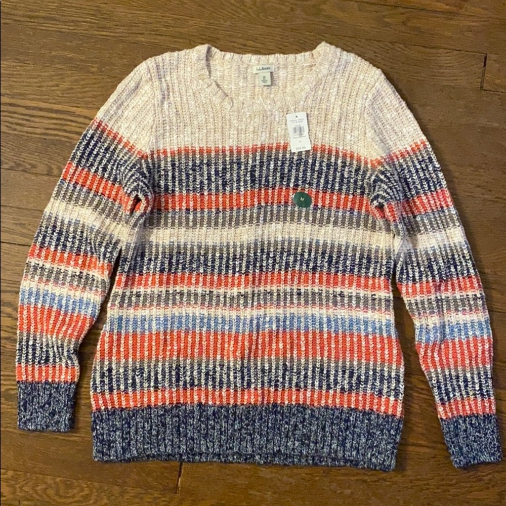 LLBean Women’s Cotton Striped Nautical Sweater